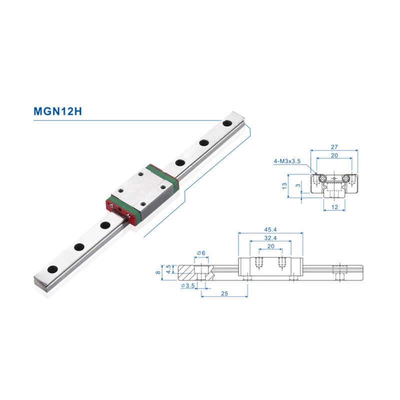 Prowadnica liniowa 12mm MGN12, – Linear Rail Mgn12H Set recenzja i cena